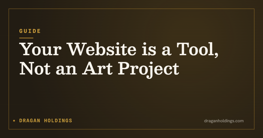 Guide: Your Website is a Tool, Not an Art Project — Dragan Holdings